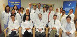 NIAMS Community Health Clinic staff with Dr. Richard Siegel (seated r) NIAMS clinical director and Dr. James Katz (seated c) chief of the NIAMS Rheumatology Fellowship and Training Branch