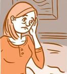 A fatigue woman cartoon 